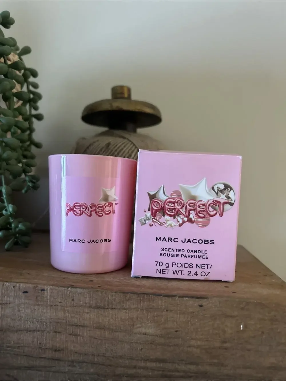 Marc Jacob's Perfect Candle In PINK Glass Jar 2.4 oz NIB